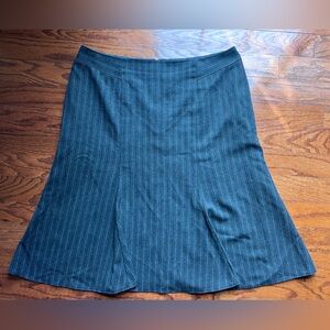 Worthington Navy Pinstripe A-Line Skirt